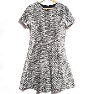 Banana Republic Black White Polka-dot Short Sleeve Stretch Dress Size 10